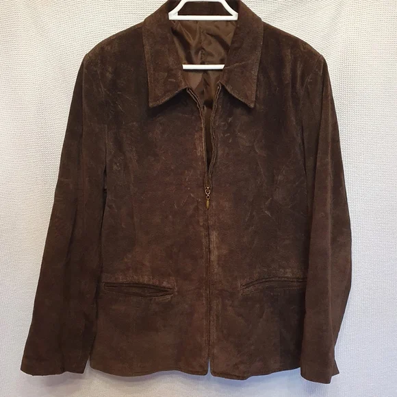 Size 16 brown vintage suede jacket - Picture 1 of 6